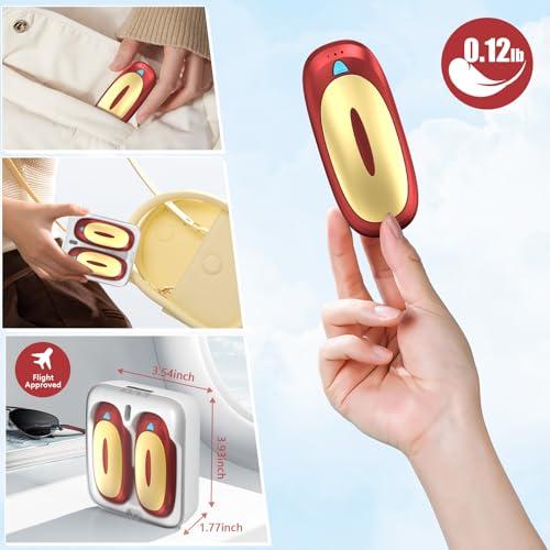 3-in-1 Electric Hand Warmers Rechargeable 2 Pack,14000mAh Portable Dual-Sided Handwarmer with Charging Case, 3 Levels Fast Heating Pocket Warmers,Gifts for Men,Women,Raynauds,Hunti thumbnail 9