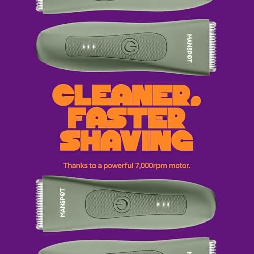 MANSPOT Manscape Hair Finishing Trimmers, Pubic Hair Trimmer for Men and Women, Electric Ball Trimmer Pubic Shaver,Hypoallergenic Ceramic Blade Heads,Waterproof Wet/Dry Groin Shave thumbnail 3