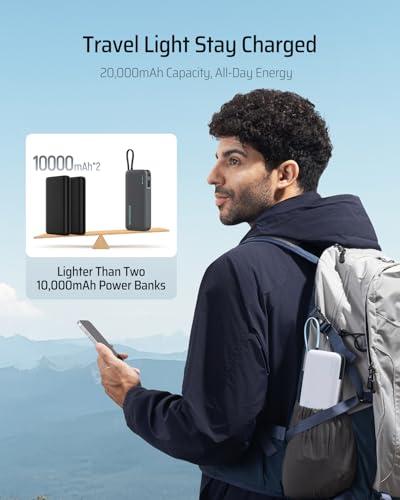 Batería Portátil CUKTECH 45W 20000mAh con Cable USB-C Integrado