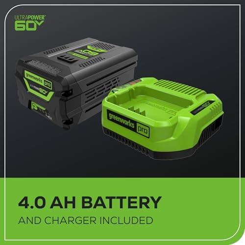 Desbrozadora inalámbrica Greenworks 60V de 16 pulgadas con batería de 4.0 Ah