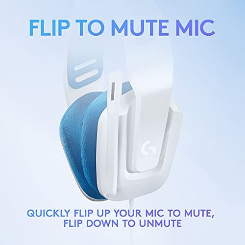 Logitech G335 Wired Gaming Headset with Flip to Mute Microphone - White thumbnail 5