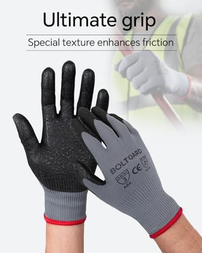 Miniatura de Guantes de Trabajo BOLTGARD Pro para Hombre, Agarre Nitrilo Ondulado y Táctil (6 Pares, Talla M) 2