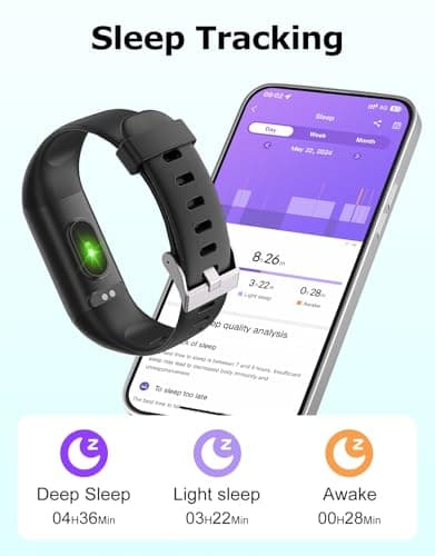 Smartwatch Rastreador de Actividad con Monitor de Ritmo Cardíaco para Hombres y Mujeres, Negro