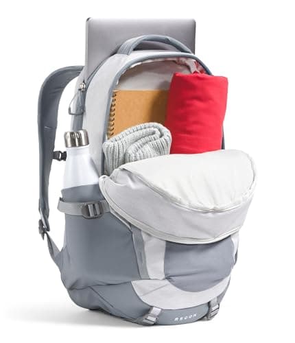 The North Face Women's Recon Everyday Laptop Backpack - Commuter Travel Bag, 18" Laptop Sleeve, Water-Repellent, TNF White Metallic Mélange/Mid Grey-NPF, One Size thumbnail 5