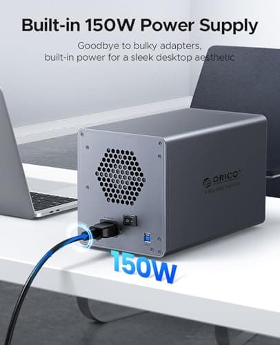 ORICO USB 3.0 Hard Drive Enclosure 4 Bay External Direct Attached Storage Max up to 88TB with Tray Lessing and Safety Lock for 3.5 inch SSDs HDDs ( Alluminum Alloy) -9848U3 thumbnail 7
