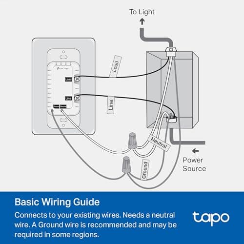TP-Link Tapo Smart Dimmer Switch, Single Pole, Neutral Wire Required, 2.4GHz Wi-Fi Light Switch Compatible with Alexa and Google Home, UL Certified, No Hub Required, White, Tapo S5 thumbnail 7
