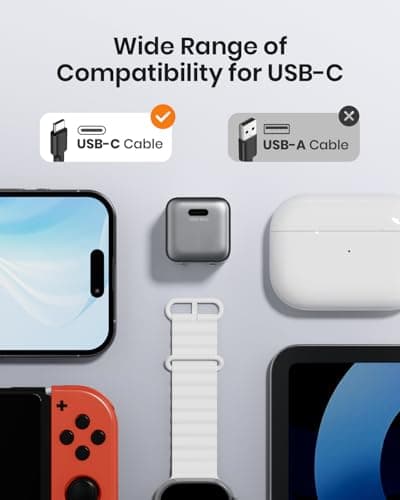wegear 30W Compact Wall Charger, USB C Charger Block with GaN III Tech, PD3.0 PPS QC4.0 Fast Charging Foldable Power Adapter for iPhone 17 16 15, Galaxy, Pixel, iPad, AirPods(Black thumbnail 6