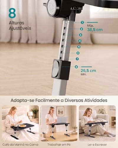 SONGMICS Laptop Bed Desk, Adjustable Lap Desk for Bed with 8 Heights thumbnail 4