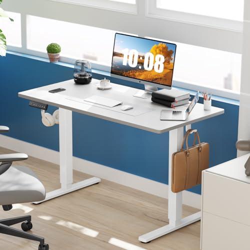 Sweetcrispy Electric Standing Desk Adjustable Height, 40x24 Inch Sit Stand Up Home Office Desks Computer Workstation PC Work Table with 3 Memory Preset Splice Wood Board Metal Fram thumbnail 4