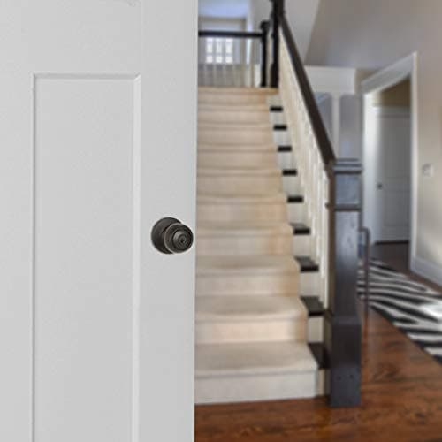 Amazon Basics Exterior Door Knob With Lock, Coastal, Easy to Install, Matte Black thumbnail 5