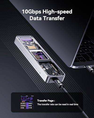 DOCKCASE Explorer Edition M.2 NVMe SSD Enclosure,Support 10s PLP Prevents Write Data Loss,USB 3.2 Gen 2 Type-C (10 Gbps), fits NVMe PCIe,Size 2230/2242/2260/2280,Support M-Key B+M  thumbnail 6