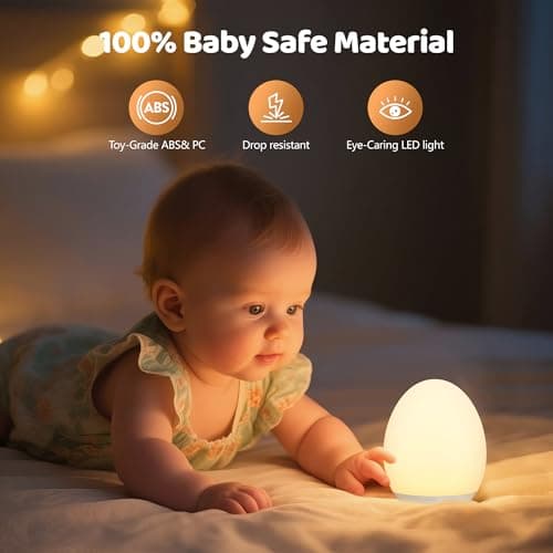 MediAcous Night Light for Kids, 7 Colors Changing Egg Light for Nursery thumbnail 3