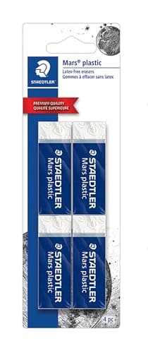 STAEDTLER Mars Plastic Vinyl Erasers (4-Pack), White Erasers for Clean & Precise Results - Latex-Free, Minimal Crumbling, Made in Peru thumbnail 2