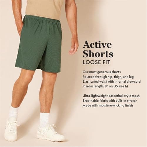 Miniatura de Shorts Deportivos Amazon Essentials para Hombre: Transpirables y Corte Holgado, Paquete de 2 (Gris/Azul Marino, Chico) 2