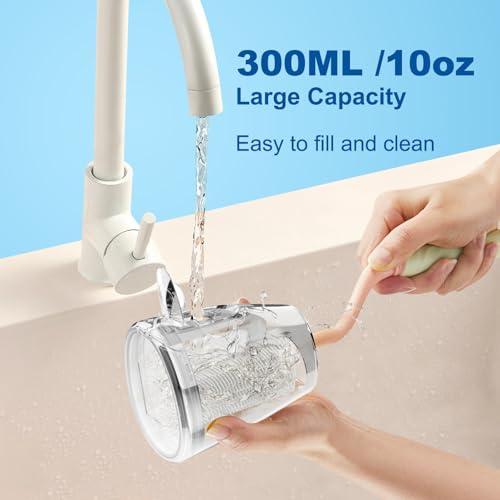 WellLeo Water Flosser for Teeth, 300ML Cordless Oral Irrigator Rechargeable Dental Flosser Picks with 5 Modes 5 Jet Tips,IPX7 Waterproof Teeth Cleaner for Braces Gum Care, Home Tra thumbnail 3