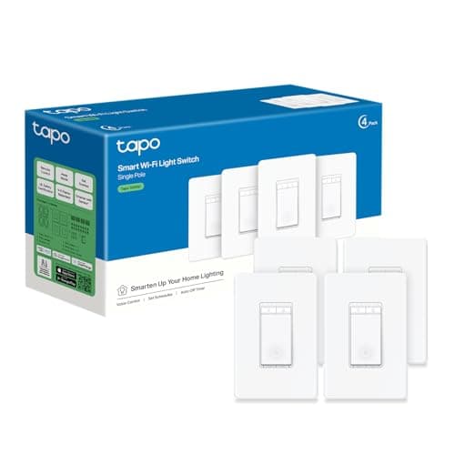 TP-Link Tapo Smart Dimmer Switch, Single Pole, Neutral Wire Required, 2.4GHz Wi-Fi Light Switch Compatible with Alexa and Google Home, UL Certified, No Hub Required, White, Tapo S5