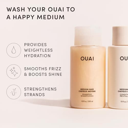 OUAI Medium Hair Shampoo and Conditioner Set - Sulfate-Free Shampoo and Conditioner for Women & Men - Made with Keratin, Shea Butter & Avocado Oil - Free of Parabens & Phthalates ( thumbnail 3