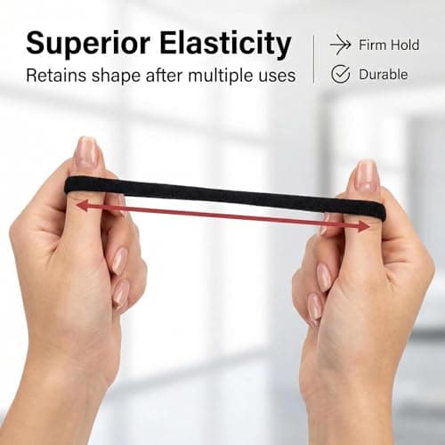 Miniatura de 50 Ligas elásticas negras para cabello, sin costuras y sin daños 4