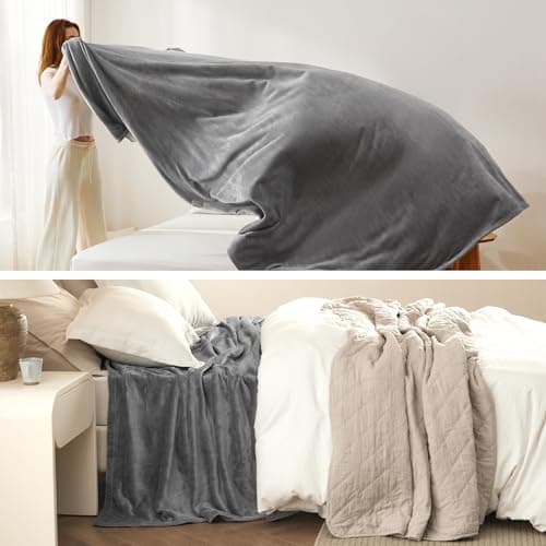 Miniatura de Cobija de Felpa Bedsure GentleSoft Tamaño Extra Grande Gris 6