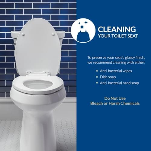 Bemis 500EC Durable Wood Toilet Seat with Easy Clean Hinges, Made in USA, Round, Bone thumbnail 5