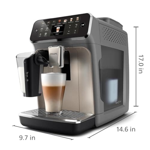 Philips 4400 Series Fully Automatic Espresso Machine, LatteGo Milk System, Integrated Grinder, 12 Hot & Iced Coffee Pre-Sets, Quick Start, SilentBrew, 15-Bar Pressure, Black Chrome thumbnail 10