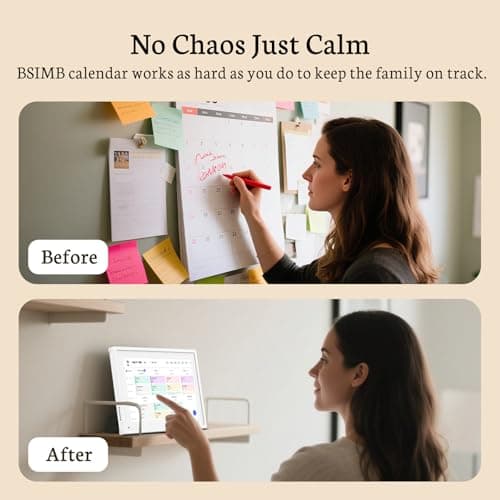 Miniatura de BSIMB 10.1 Inch Digital Calendar - Chore Chart, Meal Planner, Rewards System, Photo Display, Smart Electronic Calendar Touchscreen Interactive Display for Family Schedules Seamless 8