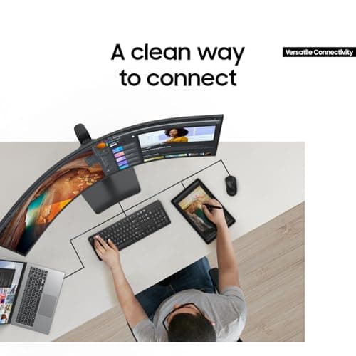Samsung 49” Business Curved Ultrawide Dual QHD Computer Monitor, USB-C, DisplayPort, HDMI, 120Hz, VESA DisplayHDR 400, Built-in Speakers, Height Adjustable Stand, Eye Care, LS49C95 thumbnail 4
