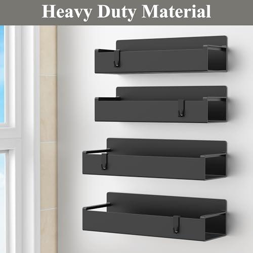 HuggieGems 4 Pack Magnetic Spice Rack Organizer for Refrigerator and Oven, Black Fridge Organizers and Storage for Kitchen thumbnail 4