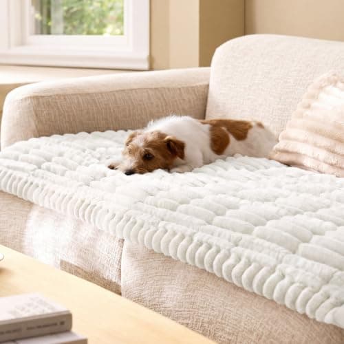 Bedsure Comfyfleece™ Couch Covers for Dogs, Sofa Cover, 23.6 x 47 White