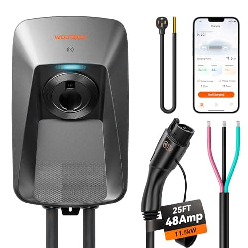 Cargador EV WOLFBOX WE48 Nivel 2 (48A) con NEMA 14-50, App y RFID