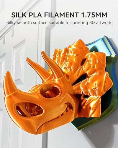 3D Printer Silk Filament, SUNLU Shiny Silk PLA Filament 1.75mm, Smooth Silky Surface, Great Easy to Print for 3D Printers, Dimensional Accuracy +/- 0.02mm, Silk Light Gold x4 4KG thumbnail 3