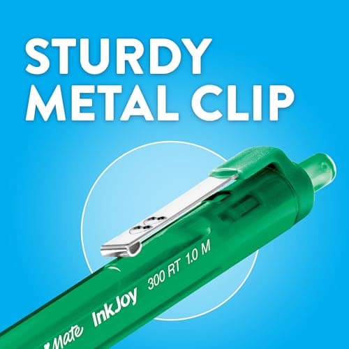 Paper Mate InkJoy 300RT Retractable Ballpoint Pens, Medium Point (1.0mm), Black, 24 Count thumbnail 7