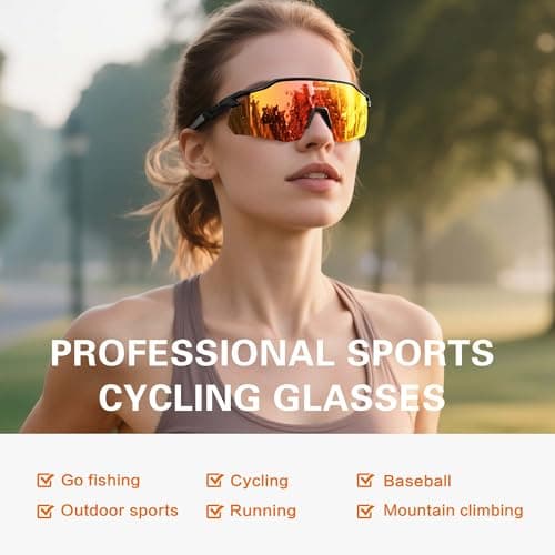 suoso Sports Cycling Sunglasses for Men: Lightweight UV Protection Polarized Sun Glasses for Youth Baseball Softball Running thumbnail 2
