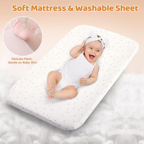 Miniatura de Ezebaby Moisés 3 en 1, Cuna de Noche y Mecedora Portátil para Bebé 8