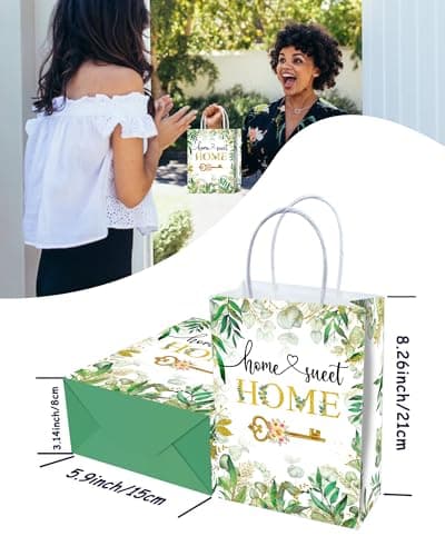 Tyndallrays 16 Pieces House Warming Goodie Bags for Housewarming Party Supplies,Home Sweet Home Party Favors Bags with Handles for Welcome Home New Home Wedding Party Decoration