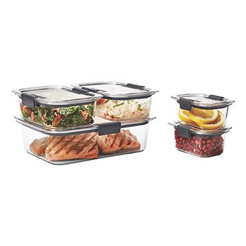 Rubbermaid Brilliance Food Storage Containers, Set of 5 (10 Pieces), BPA-Free, Leak-Proof, Clear thumbnail 2
