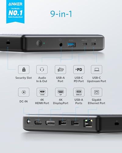 Anker PowerExpand 9 en 1 USB-C PD Dock con Carga 60W y 4K