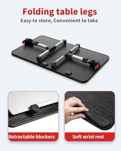 Laptop Desk Table, SAIJI Adjustable Laptop Stand, Portable Lap Desks thumbnail 8