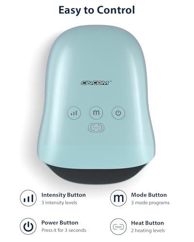 Miniatura de CINCOM Masajeador de Manos con Calor y Compresión (Azul) - Alivia Artritis y Dolor 4