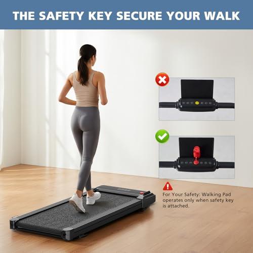 OLIXIS Walking Pad Treadmill for Home, Under Desk Treadmill for Small Space, Portable Design for Home Office Workouts, LED Display with Remote Control, Low Noise thumbnail 4