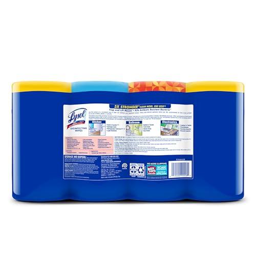 Lysol Disinfecting Wipes Bundle, Home Apartment Dorm Room Essentials and Cleaning Supplies, All Purpose Cleaner, Multi-surface Cleaning Wipes, Multi-Scent Sanitizing Wipes Bundle, 