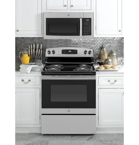 Horno de Microondas GE de 30" Sobre Estufa, 1.6 ft³, Acero Inoxidable