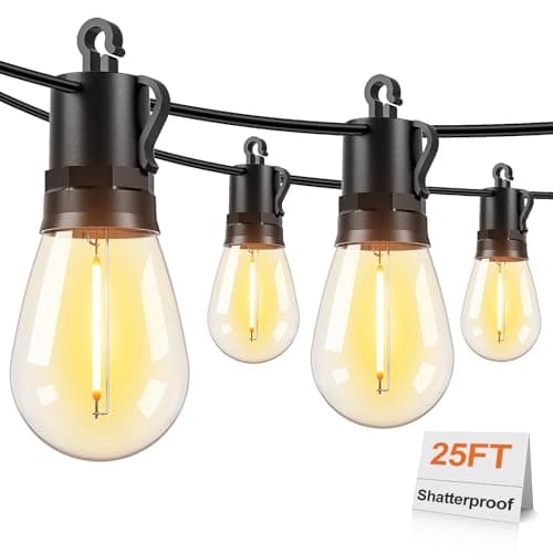 Brightever 25FT LED Outdoor String Lights for Patio Decor