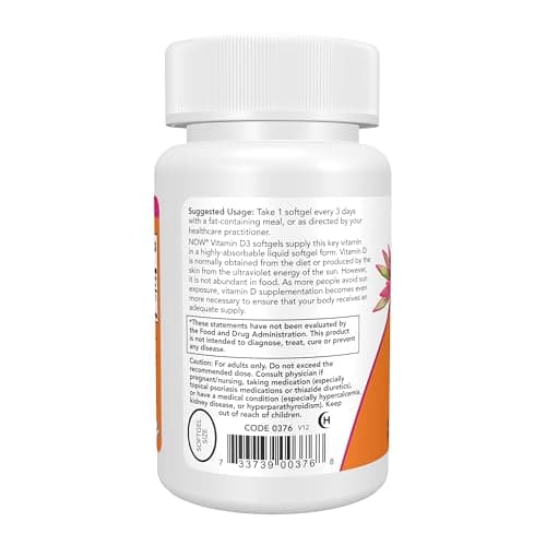 Miniatura de NOW Foods: Vitamina D-3 10,000 UI, 120 Cápsulas de Máxima Potencia 3