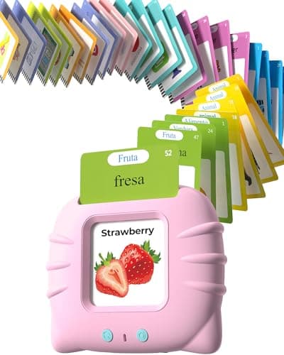 Airbition Bilingual Talking Flash Cards for Toddlers 2+, Spanish and English Pocket Speech Therapy Tools with 512 Words, Montessori Language Learning and Autism Aids, Children's Le