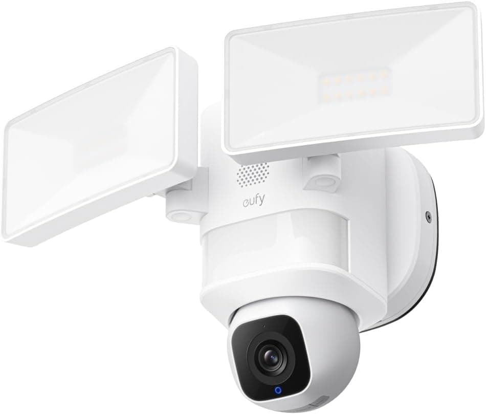 eufy Security Floodlight Camera E30, Security Camera Outdoor, 360° Pan and Tilt, AI Detection and Tracking, 2K Video, 2.4GHz Wi-Fi, 2,000 Lumens