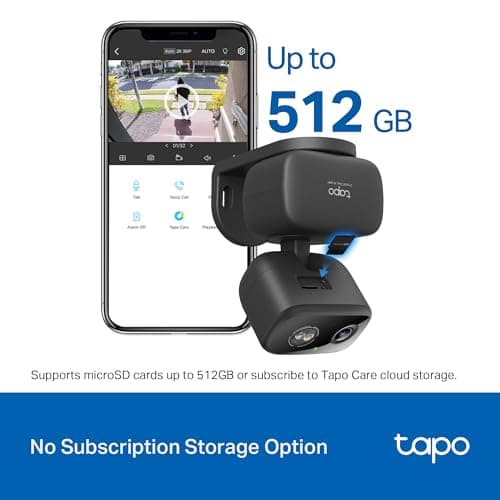 Tapo 2K Indoor/Outdoor Pan/Tilt Wired Security Camera - Baby Monitoring, Person & Baby Cry Detection, 360° Motion Tracking, Color Night Vision, Subscription-Free Local Storage or O thumbnail 8