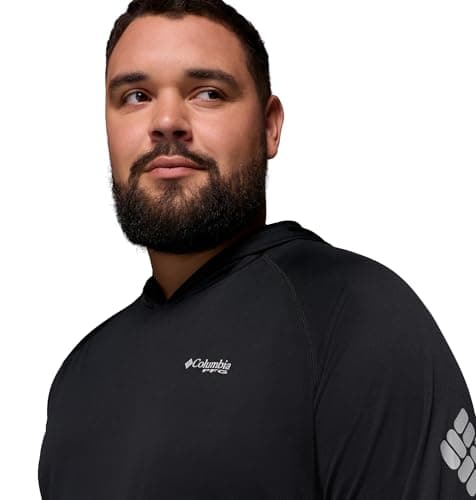 Miniatura de Sudadera de Pesca Columbia PFG Terminal Tackle para Hombre, Manga Larga, Negra con Logo Gris Frío, Mediana 4