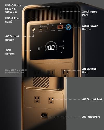 Anker SOLIX S2000 Portable Power Station, 1500W Solar Generator for Home Use, Up to 35-Hr Fridge Backup, 2,010Wh LFP Battery for Emergencies, Power Outages, Camping (Solar Panel Op thumbnail 9