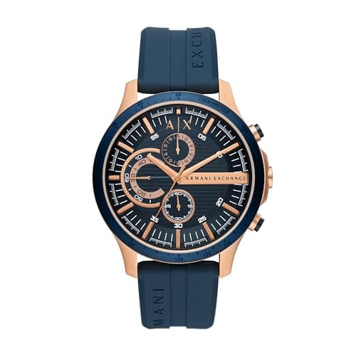 A|X Armani Exchange Chronograph Men's Watch, Blue Silicone Watches for Men